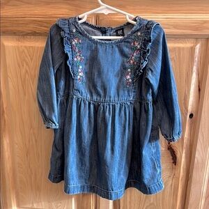 GAP Denim Dress with Floral Embroidery